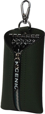 

Instabuyz Key Wallet with 6 Key Chain hooks Car Key holder Royal key pouch (Green) Key Chain