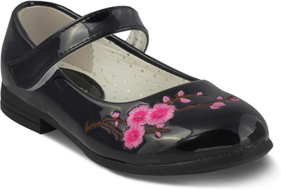 

KITTENS Girls Velcro Ballerinas(Black