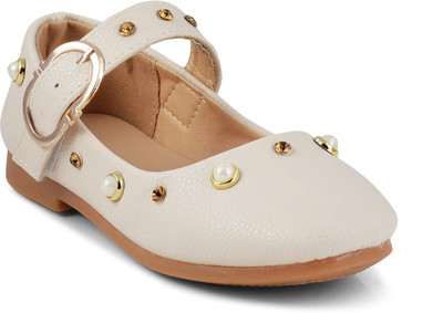 

KITTENS Girls Strap Ballerinas(White, Fuchsia