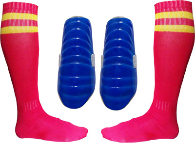 Bloomun Blue Shin Guard Red Socks Football Kit