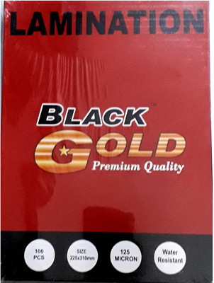 

S-tech BLACK GOLD Premium Laminating Pouch Film Pack Of 100Pcs: Clear Film 125 Micron A4 Laminating Sheet(125 Pack of 100)