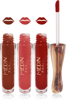 

Medin paris matte liquid lipstick cosmetics makeup combo set of 3 color(Multicolor 9, 24 ml)
