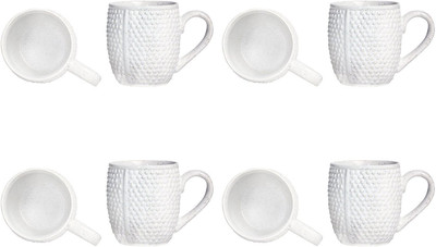 

caffeine Coffee Ceramic/Stoneware in White Bubble (Set of 8) Handmade Ceramic Mug(30 ml, Pack of 8)