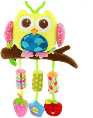 

HEALTHY BABY Baby Crib & Stroller Plush Playing Toy Car Hanging Rattles (Yellow Owl)(Yellow)