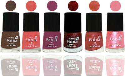 

FABIA 6pcs (6ml each) Glossy Shine Nail Polish Premium Collection for Wedding, Party, Collage Girls 48 Everglade-Light Peach-Dark Cherry Blossom-Brick Red-Dark Peach-Jerry Peach(Pack of 6)