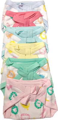 

Baby Shopiieee baby cotton nappies for (0-3 months) Cushioned Cloth Nappies, printed nappies - Set of 6 (Random print & color, Multicolor