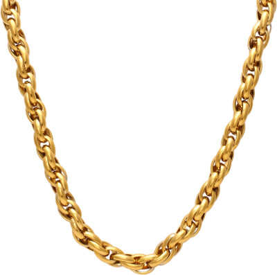 RN Gold plated, Brass Heavy, Rich, 24in/60gms Classic design Chain necklace men women fashion stylish Gold-plated Plated Brass Chain