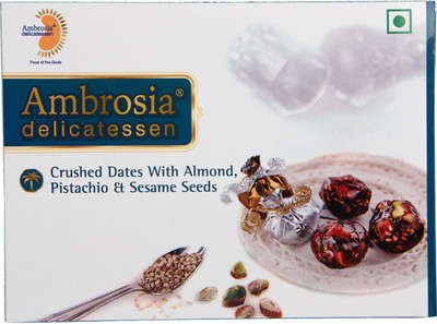 

AMBROSIA DELICATESSEN Crushed Dates with Almond, Pistachio and Sesame Seeds Dates(250 g, Box)