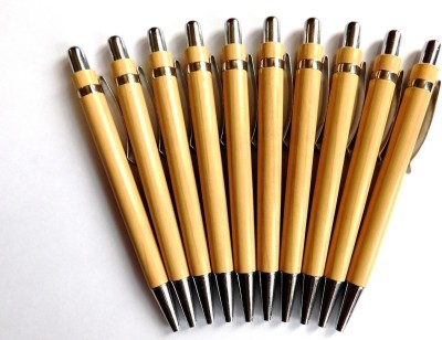 Swarnalekha TURBO WOOD Alike Pen 10 Pcs. & 5 Pcs. Extra Refill, Plastic Ball Pen(Pack of 10, Blue)
