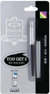 

Parker Jotter Limited Edition Chrome Trim, Black & Grey Blue Ink Ball Pen