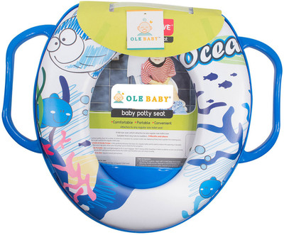 

Ole Baby Cute, Colorfull, Padded, Soft, and Durable,Full Cushion Assorted Potty Trainer Seat With Handle White Potty Seat(White)