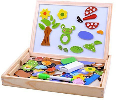 

Baby Tintin Magnetic Puzzle Drawing Board (Black/White Board) (Magnetic Puzzle Drawing Board) Multi Color and Design(15 Pieces)