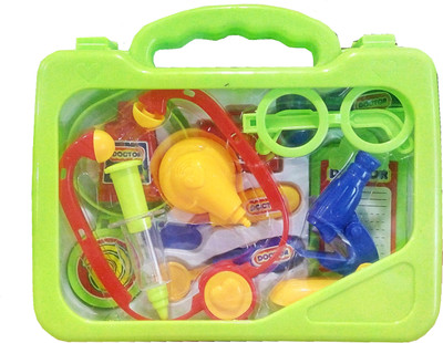 

TALKING GANESHA Doctor Medical Kit Toy For Kids in easy to carry Suitcase - Green