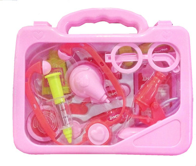 

TALKING GANESHA Doctor Medical Kit Toy For Kids in easy to carry Suitcase - Pink