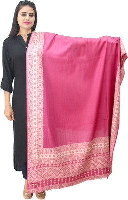 Hautemoda Wool Printed Women Shawl(Pink)