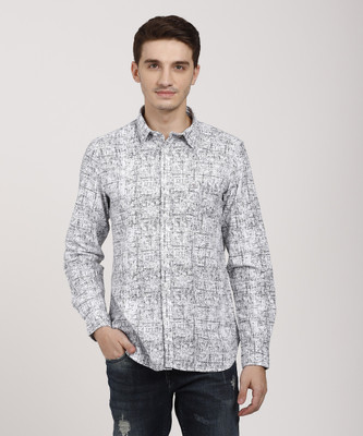 Price History of Lee Cooper Men Printed Casual Black, White Shirt