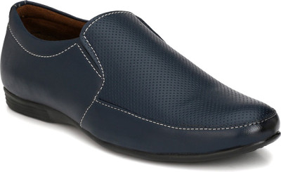 

Shoegaro Shoegaro Men's Blue Leather Derby Party Formal Shoes Slip On For Men(Blue