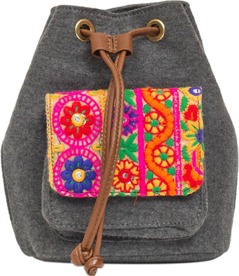 Chumbak Women Casual Grey Cotton Sling Bag