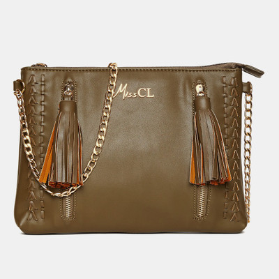 

Miss CL Women Casual Green Leatherette Sling Bag
