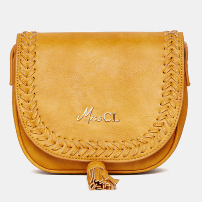 

Miss CL Women Casual Yellow Leatherette Sling Bag
