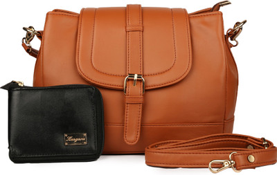 

Batterflye Women Casual, Formal, Sports Tan PU Sling Bag