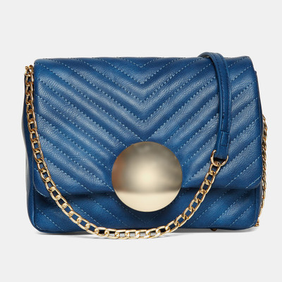 

Miss CL Women Casual Blue Leatherette Sling Bag