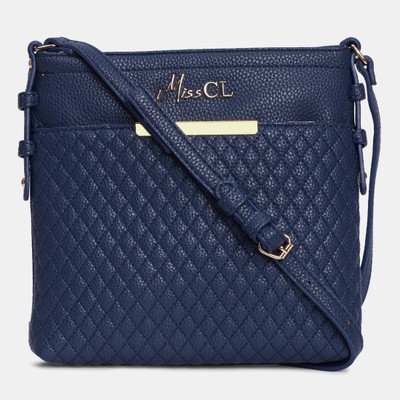 

Miss CL Women Casual Blue Leatherette Sling Bag