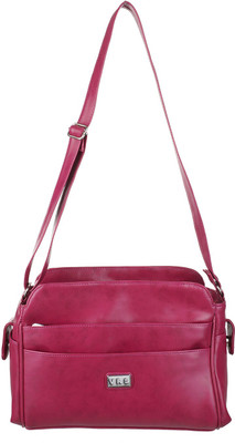 

VRS Women Casual Pink PU Sling Bag