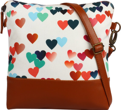 

Lychee Bags Girls Casual White Canvas Sling Bag