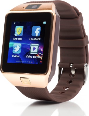 ALONZO DZ09 Fitness Notifier Smartwatch(Brown Strap, Free Size)