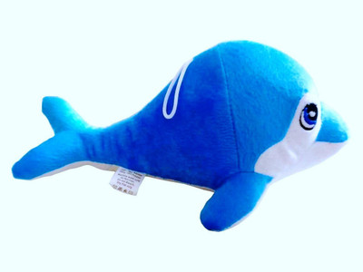 SATNAM GLOBAL Soft Dolphin Blue - 30 cm(Blue)