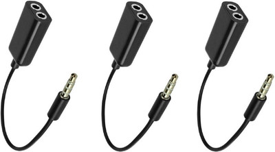 

OLECTRA Pack of 3 Universal Audio Splitter 3.5 mm Headphone Splitter USB Adapter USB Adapter(Black)