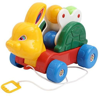 

TOYGALAXY Pull along bunny merry go round toy for kids(Multicolor)