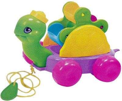 

F Z COLLECTIONS Pull Along Mini Timmi Turtle With Click Click Sound And Moving Farries(Multicolor)