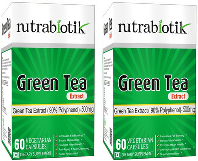 

Nutrabiotik Green Tea Extract Supplement With 90% Polyphenols, 500 Mg - 60 Capsule Pack of 2(500 mg)