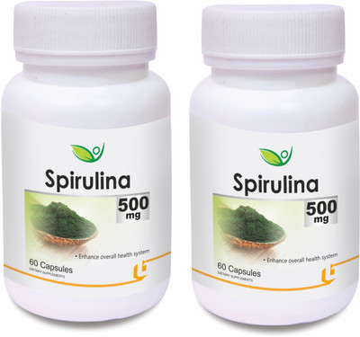 

Biotrex Nutraceuticals Spirulina 500mg (60 Capsules) - Pack of 2(500 mg)