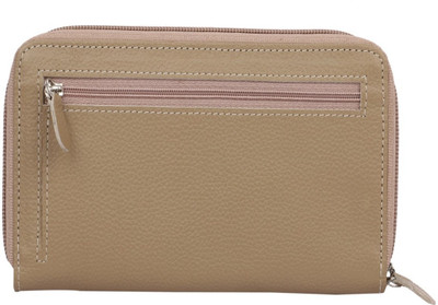 

ADAMIS Women Beige Genuine Leather Wallet(11 Card Slots)