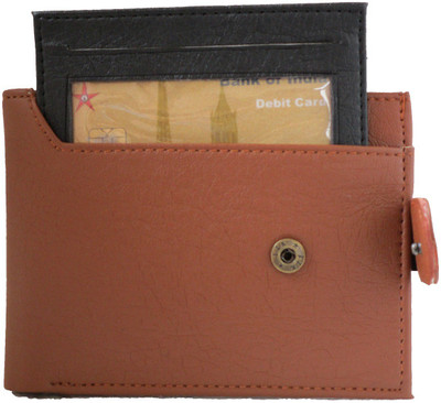 

pocket bazar Men Formal Tan Artificial Leather Wallet(9 Card Slots)