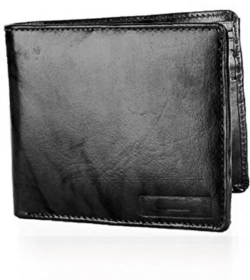

Lady bar Men Black Genuine Leather Wallet(4 Card Slots)