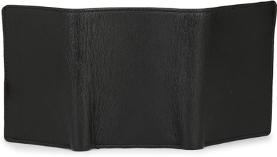 U Carry Me Men Formal Black Genuine Leather Wallet(5 Card Slots)