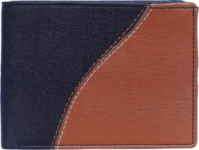 

TITOS Men Casual Brown, Blue Artificial Leather Wallet(10 Card Slots), Black;tan