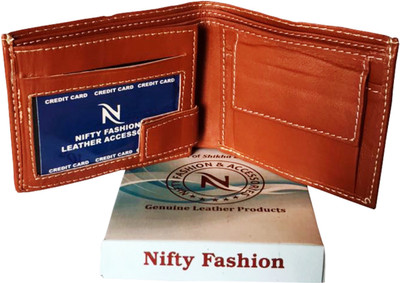 

Nifty Fashion Men Tan Genuine Leather Wallet(5 Card Slots)