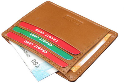 

ABYS Men Casual Tan Genuine Leather Card Holder(6 Card Slots)