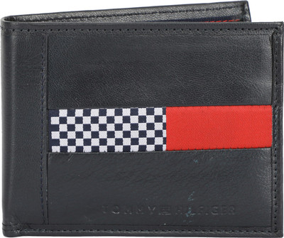 

Tommy Hilfiger Men Black Genuine Leather Wallet(10 Card Slots), Navy
