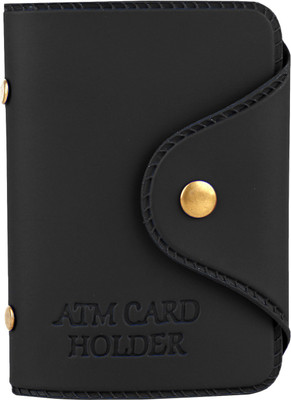 

Wooden Men Casual Black Artificial Leather Card Holder(12 Card Slots)