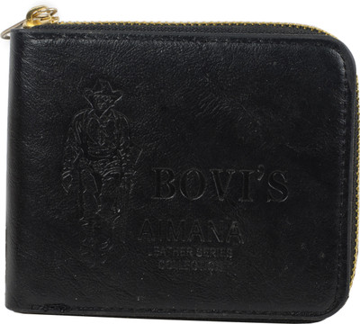 

Bovi Men Casual Black Artificial Leather Wallet(3 Card Slots)