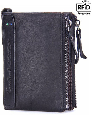 

CONTACTS Men Formal Black Genuine Leather Wallet(8 Card Slots)