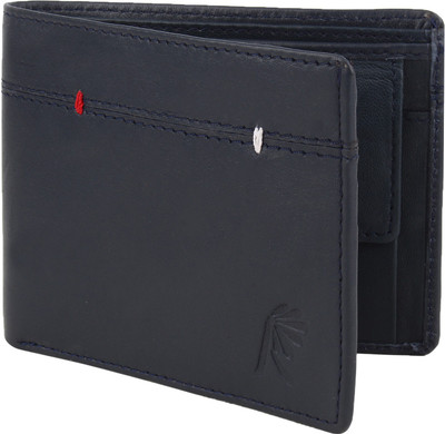 

R Men Casual Blue Genuine Leather Wallet(3 Card Slots)