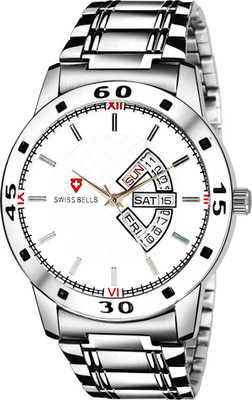 

Svviss Bells 1022SB Stunning looks Watch for men & boys in Stainless Steel chain strap & Days & Date function Watch - For Men