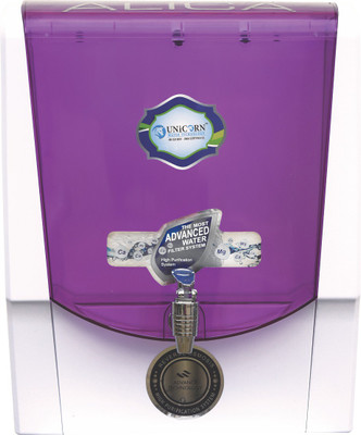 

Unicorn Alica A 15 L RO + UV + UF Water Purifier(White, Purple), Purple;white
